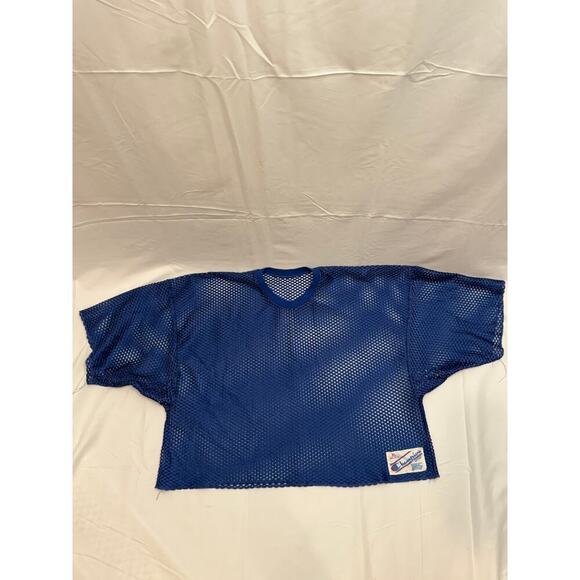Champion Vintage Navy Blue Mesh Crop Football Jersey XL - Picture 4 of 7